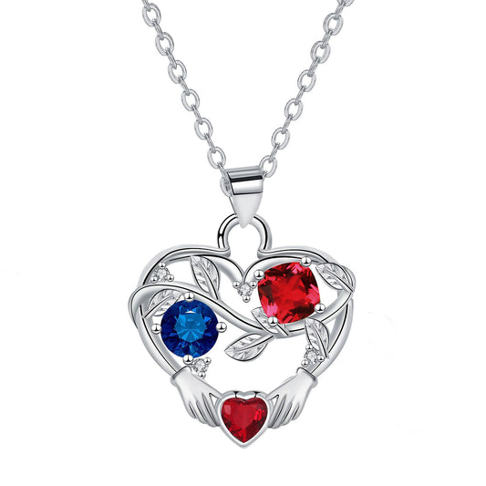 Copper With Silver Plated Heart Turtles Pendant Necklace