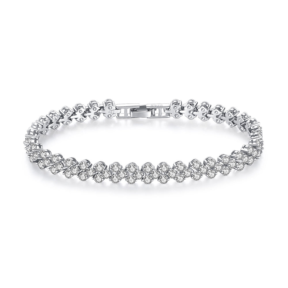 925 Sterling Silver Tennis Bracelet Fashion Jewelry Gift for Women Girls