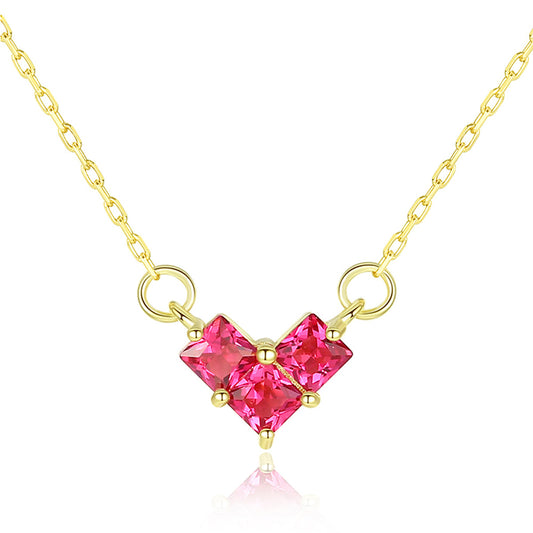 925 Sterling Silver Drop Zircon Necklace Fashion Jewelry Gift for Women Girls