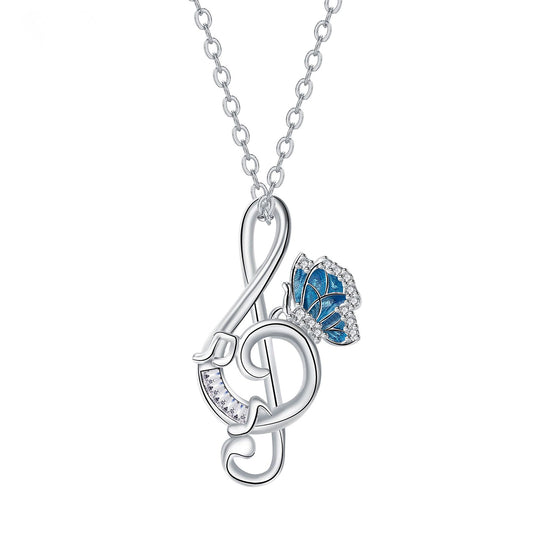 Copper With Silver Plated Musical Notes Pendant Necklace