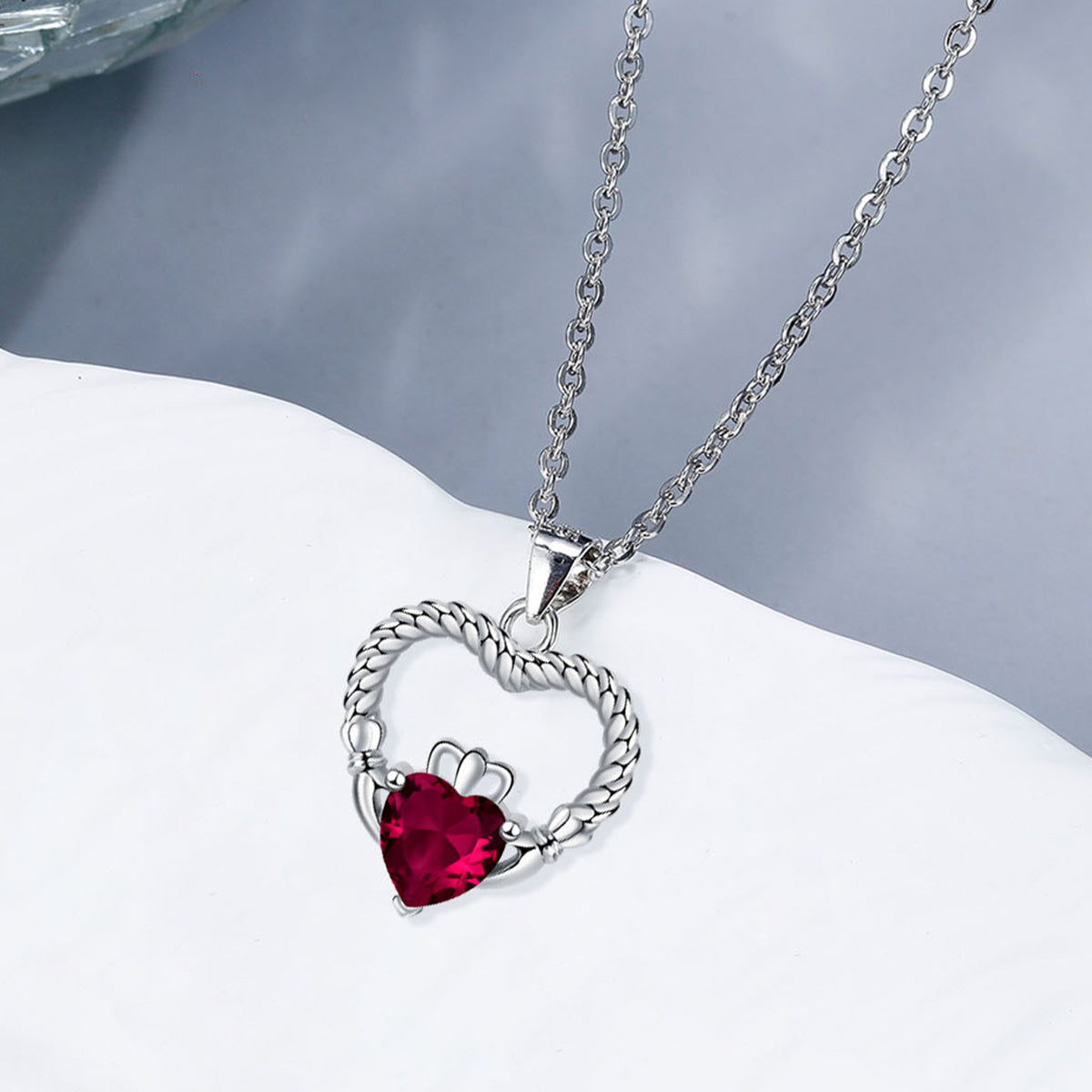 Copper With Silver Plated Heart Pendant Necklace