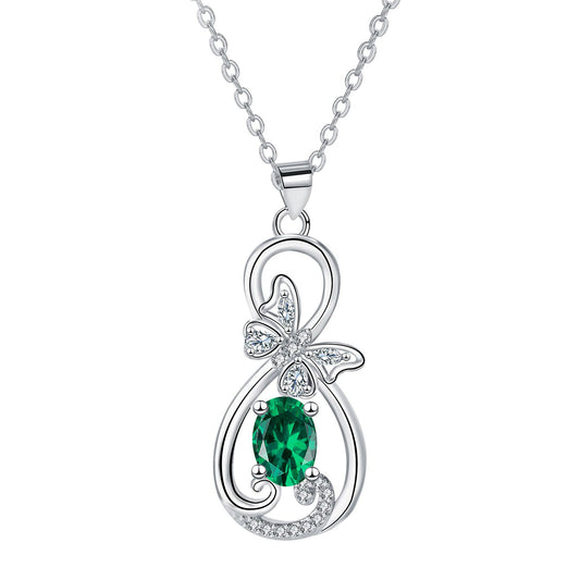 Copper With Silver Plated Butterfly Pendant Necklace