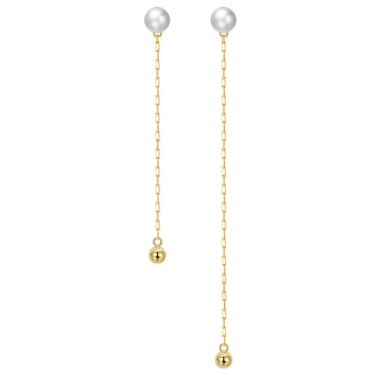 925 Sterling Silver Natural Pearl Earrings Fashion Jewelry Gift for Women Girl