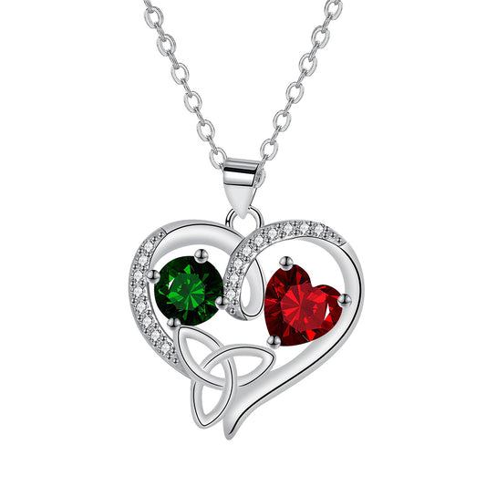 Copper With Silver Plated Heart Pendant Necklace