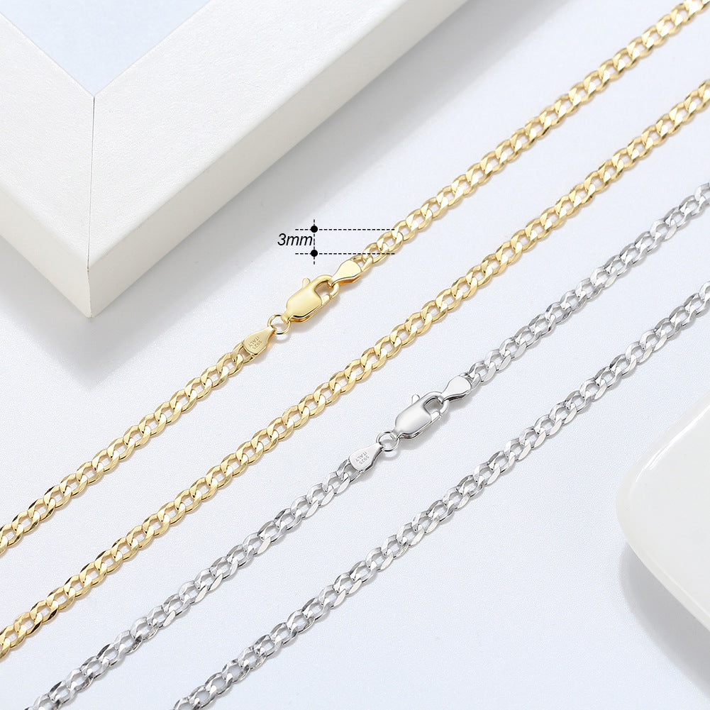 925 Sterling Silver Curb Chain 3mm 5mm