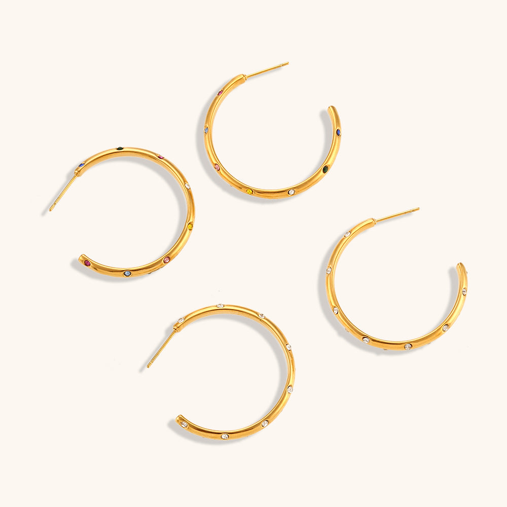 316L Stainless Steel Jewelry Fashion Hoop Earrings