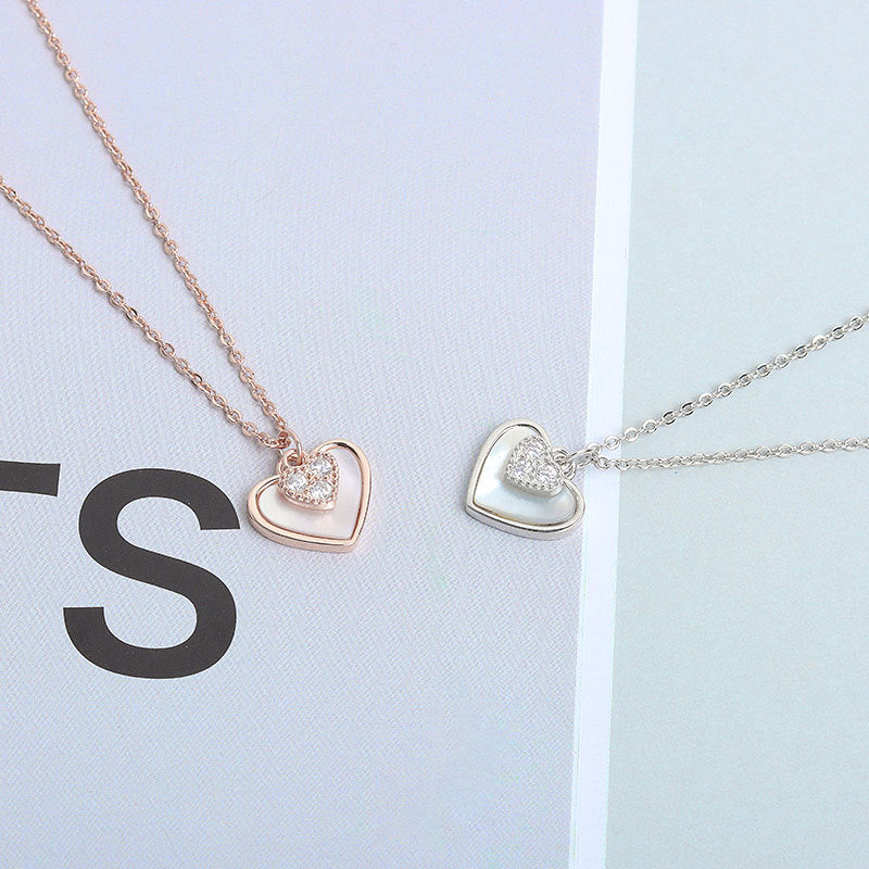 925 Sterling Silver Fashion Heart Pendant Necklace