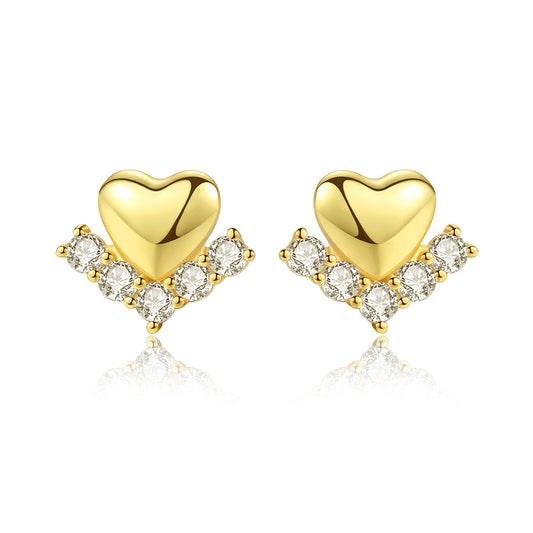 925 Sterling Silver Heart Earrings Fashion Jewelry Gift for Women Girls