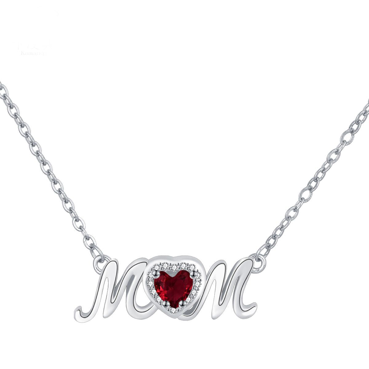 Copper With Silver Plated Mom Pendant Necklace