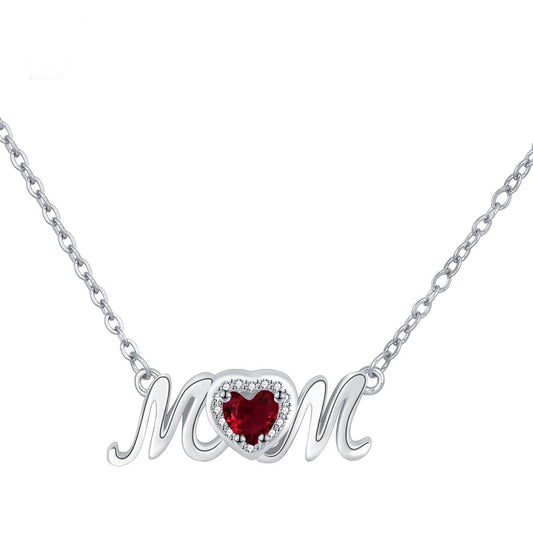 Copper With Silver Plated Mom Pendant Necklace