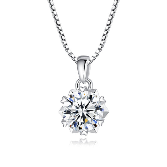 925 Sterling Silver Zircon Necklace Fashion Jewelry Gift for Women Girls