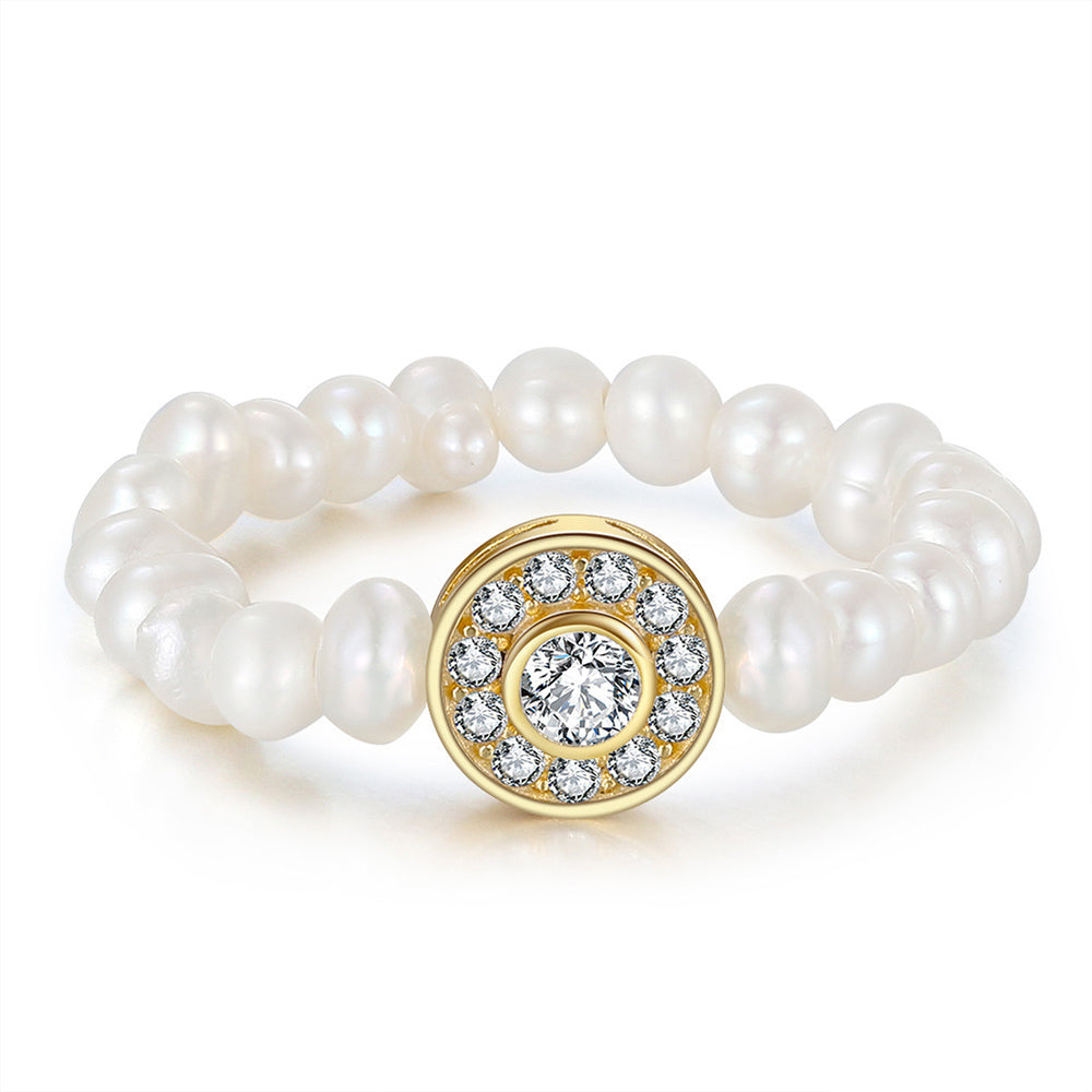 Anillo de perla natural de plata de ley 925, joyería de moda, regalo para mujeres y niñas.