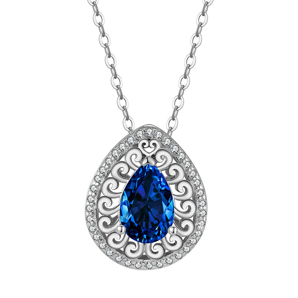925 Sterling Silver Zircon Pendant Necklace