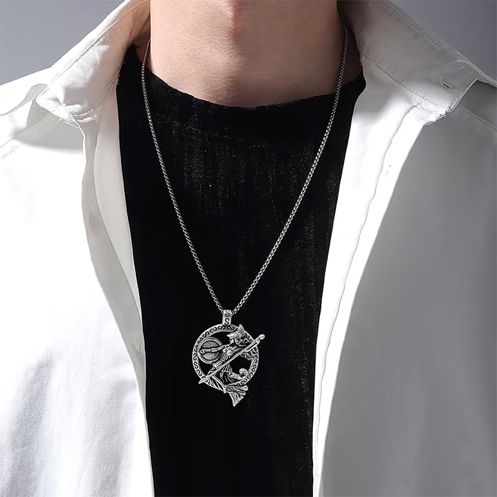Greek Mythological Warrior Pendant Necklace, Men Women's Fashion Jewelry, Perfect for Parties & Gifts, Elegant Accessory for Everyday Wear