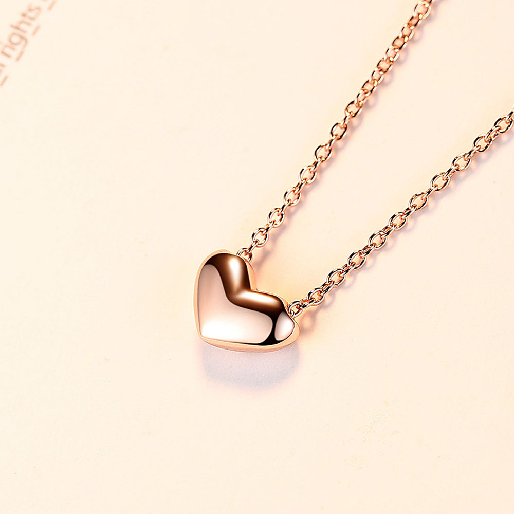 925 Sterling Silver Heart Necklace Fashion Jewelry Gift for Women Girls