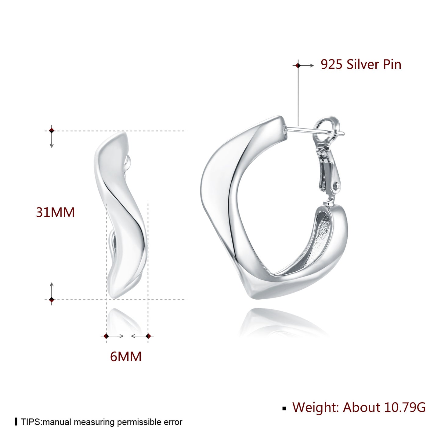 Brass With Plated Fashion Jewelry 925 pins Earrings