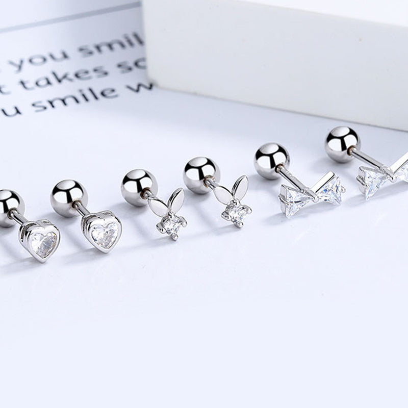 925 Sterling Silver Knot Screwed Earrings