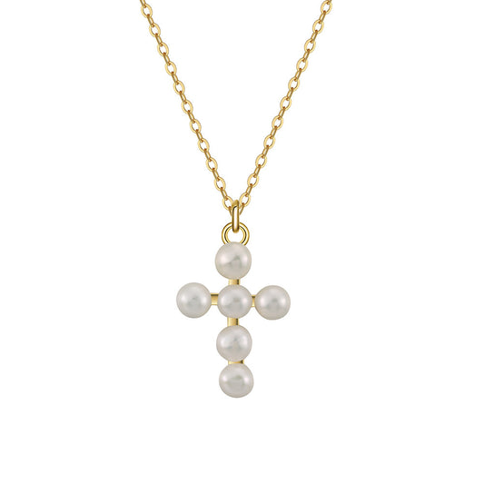 925 Sterling Silver Natural Pearl Necklace Fashion Jewelry Gift for Women Girls