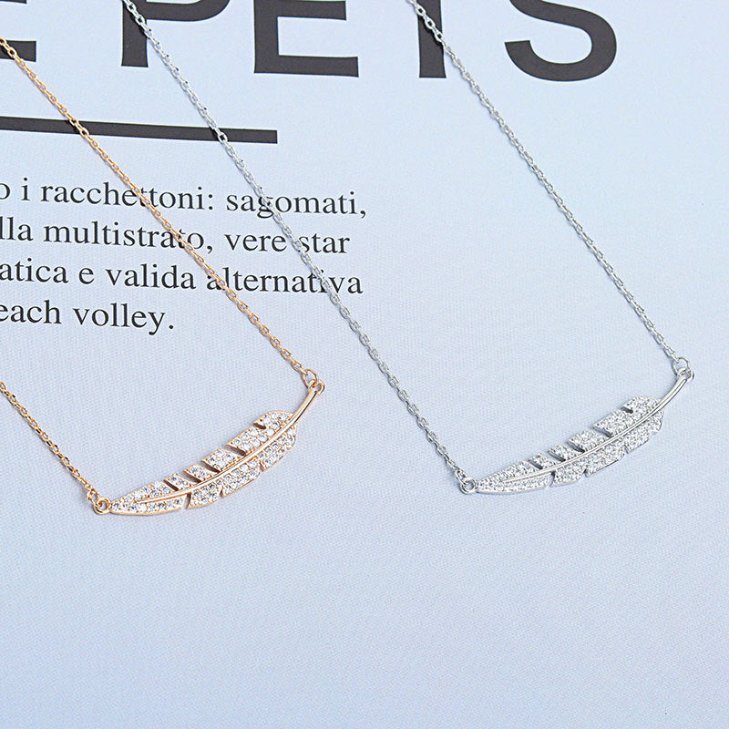 925 Sterling Silver Fashion Leaf Pendant Necklace