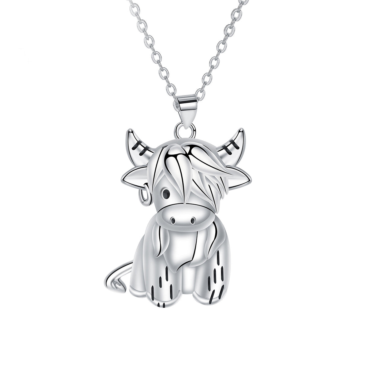 Collar con colgante de unicornio de cobre bañado en plata