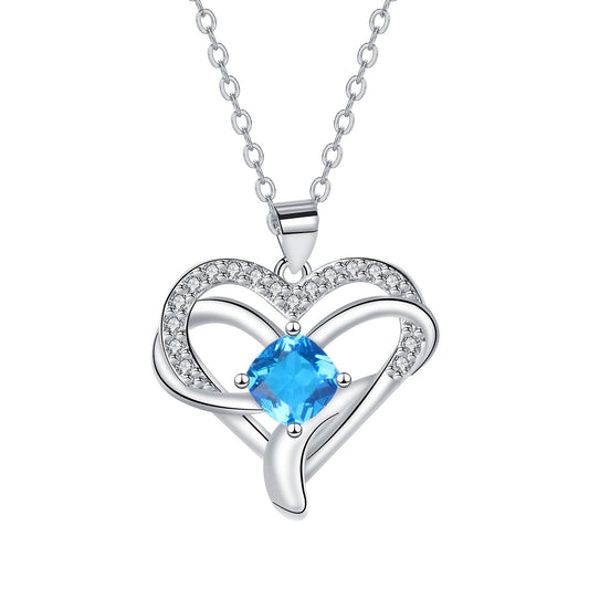 Copper With Silver/Rosegold Plated Heart Pendant Necklace