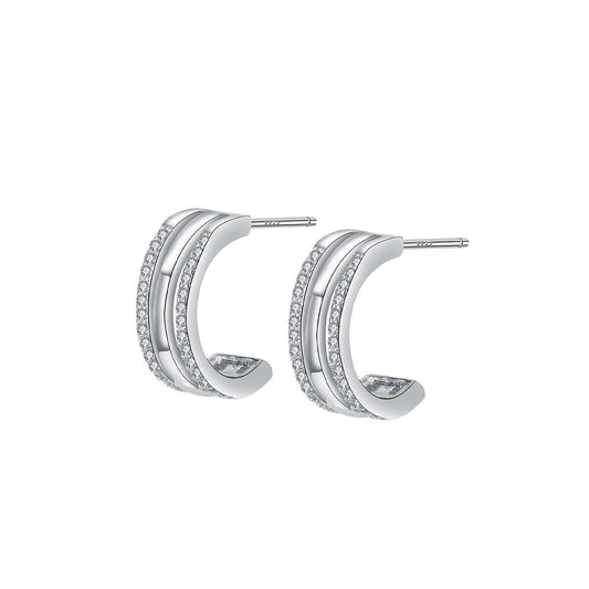 Copper With Silver Plated Fashion Jewelry Earrings
