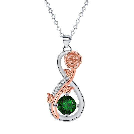 Copper With Silver/Rosegold Plated Infinity Pendant Necklace
