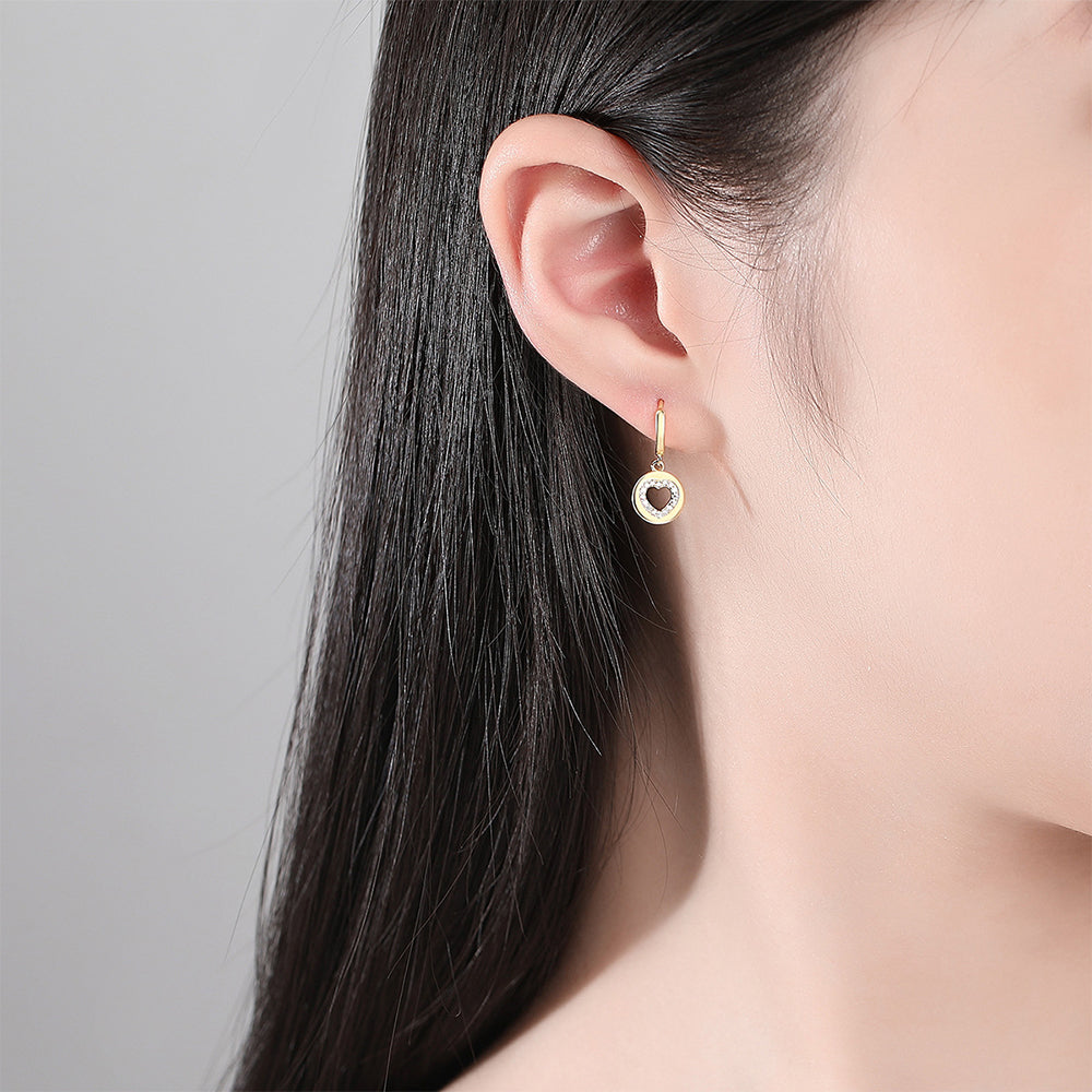 925 Sterling Silver Heart Earrings Fashion Jewelry Gift for Women Girls