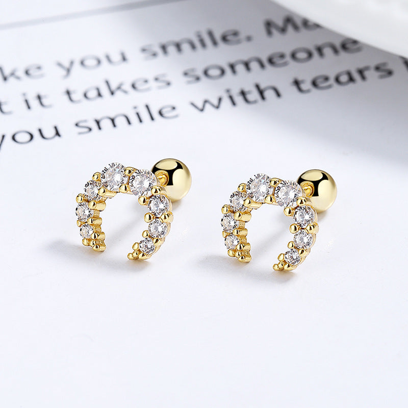 925 Sterling Silver U Screwed Earrings