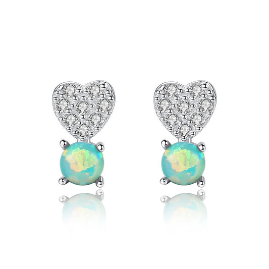 925 Sterling Silver Heart Earrings Fashion Jewelry Gift for Women Girls