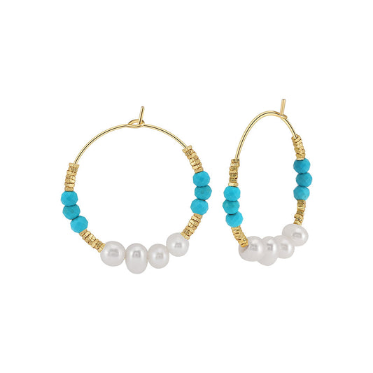 925 Sterling Silver Natural Pearl Earrings Fashion Jewelry Gift for Women Girl