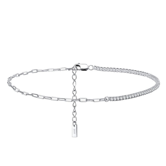 925 Sterling Silver Tennis Anklet
