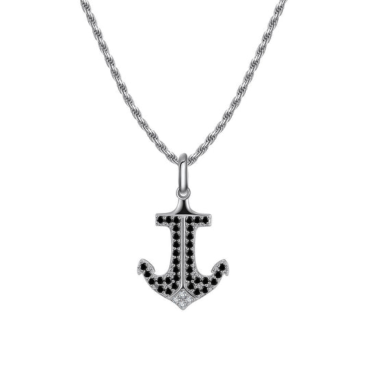 925 Sterling Silver Anchor Pendant Necklace