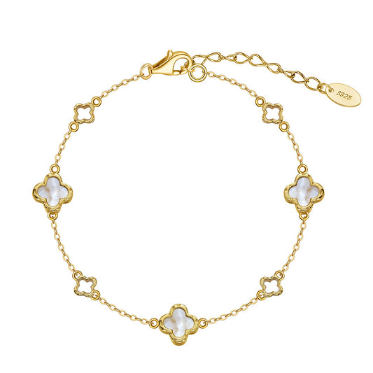 925 Sterling Silver Pearl Bracelet Fashion Jewelry Gift for Women Girls