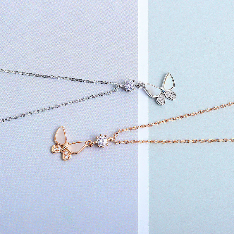 925 Sterling Silver Fashion Butterfly Necklace