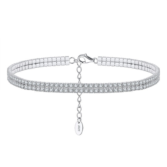 925 Sterling Silver Tennis Anklet