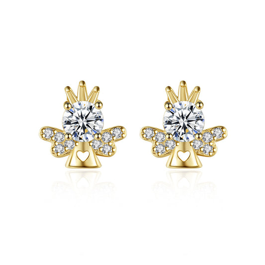 925 Sterling Silver Angel Earrings Fashion Jewelry Gift for Women Girls