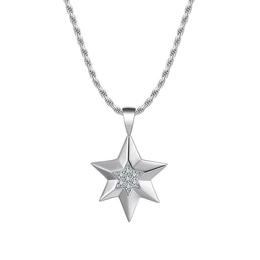 925 Sterling Silver Star Pendant Necklace