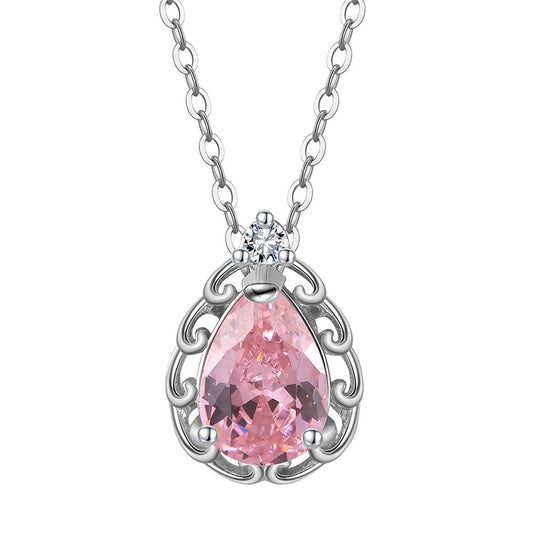 925 Sterling Silver Zircon Pendant Necklace