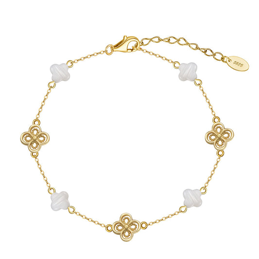 925 Sterling Silver Pearl Bracelet Fashion Jewelry Gift for Women Girls
