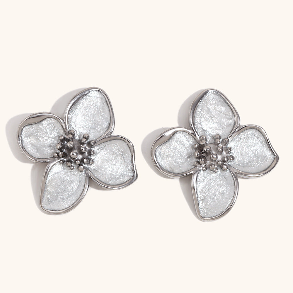 316L Stainless Steel Jewelry Fashion Flower Earrings