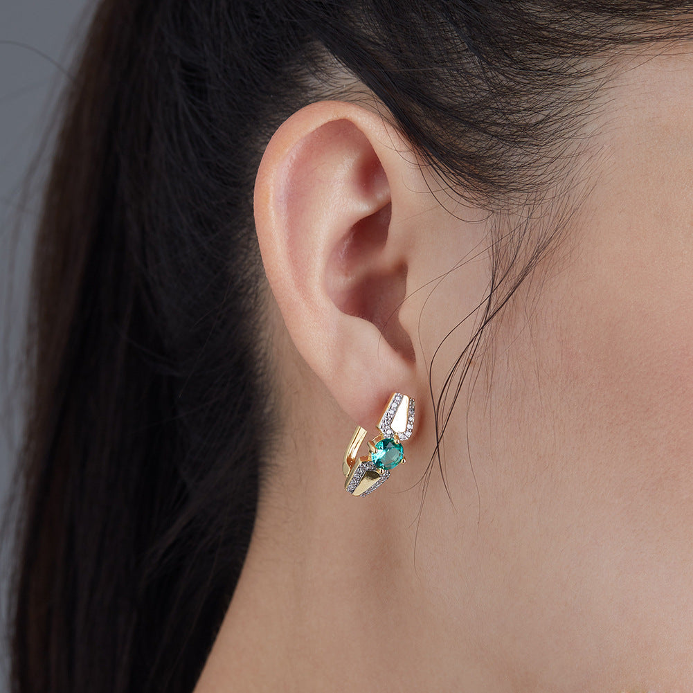Pendientes de joyería de moda de cobre con baño de plata