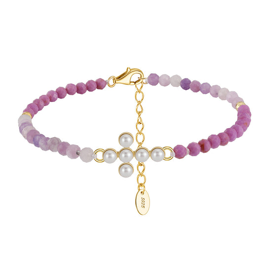 925 Sterling Silver Pearl Bracelet Fashion Jewelry Gift for Women Girls