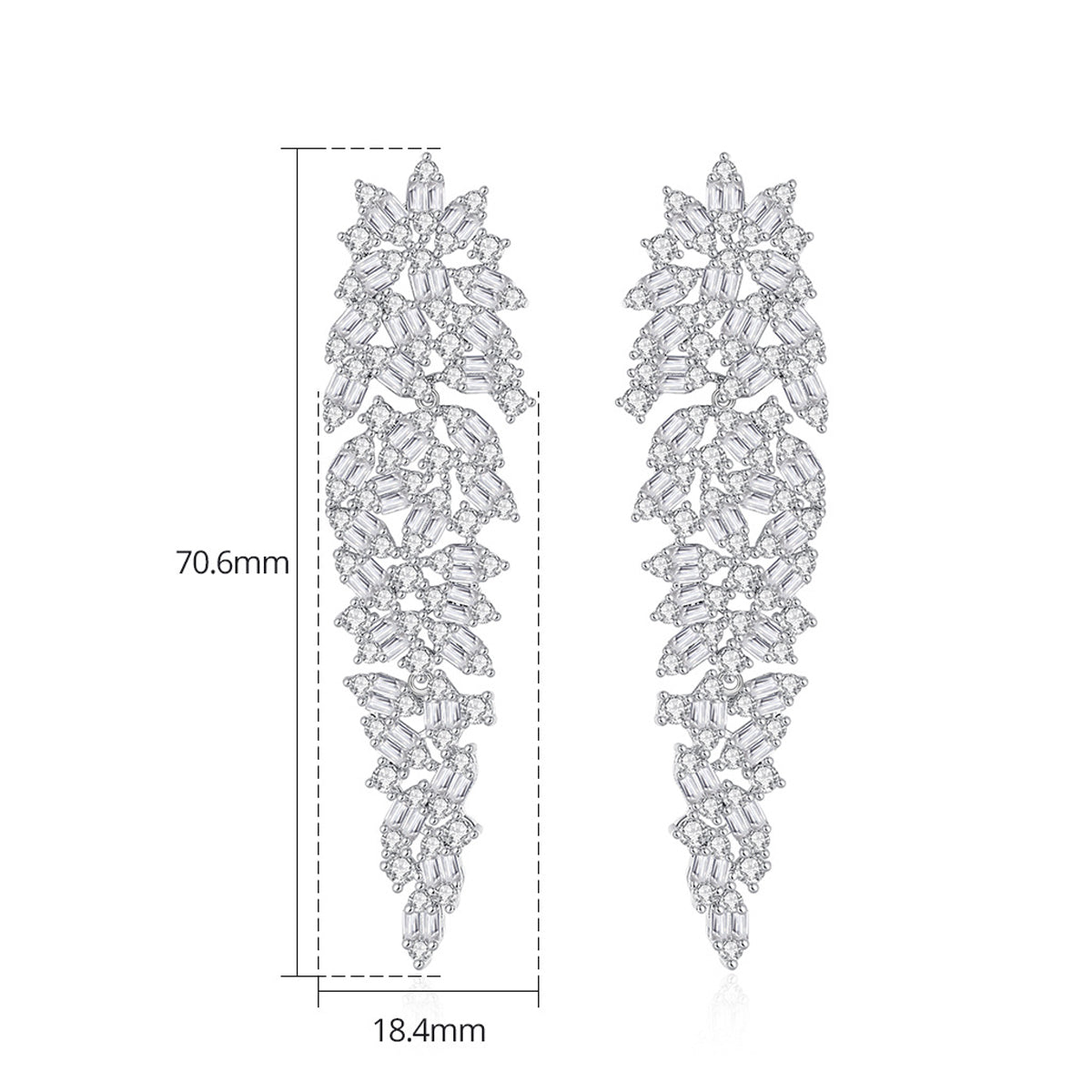 Copper With Silver Plated Fashion Jewelry Earrings