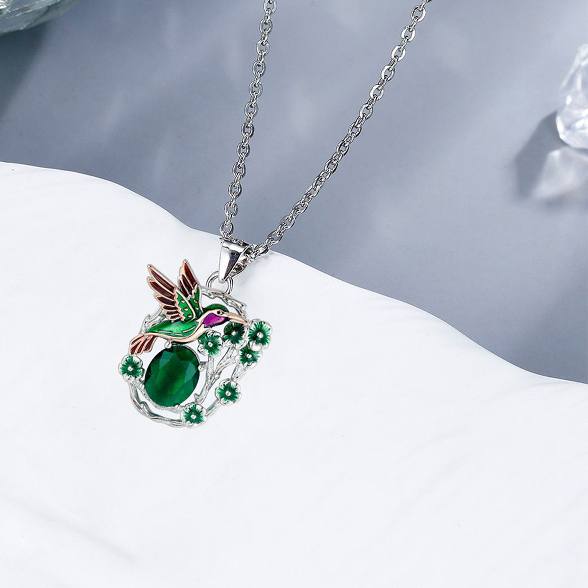 Copper With Silver Plated Bird Pendant Necklace