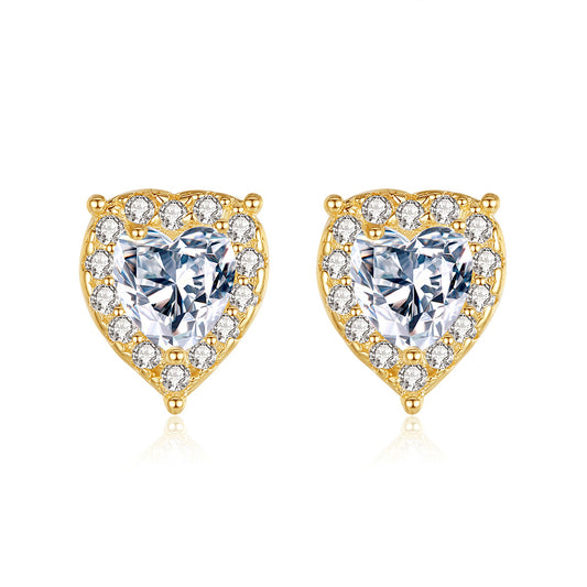 925 Sterling Silver Heart Earrings Fashion Jewelry Gift for Women Girls