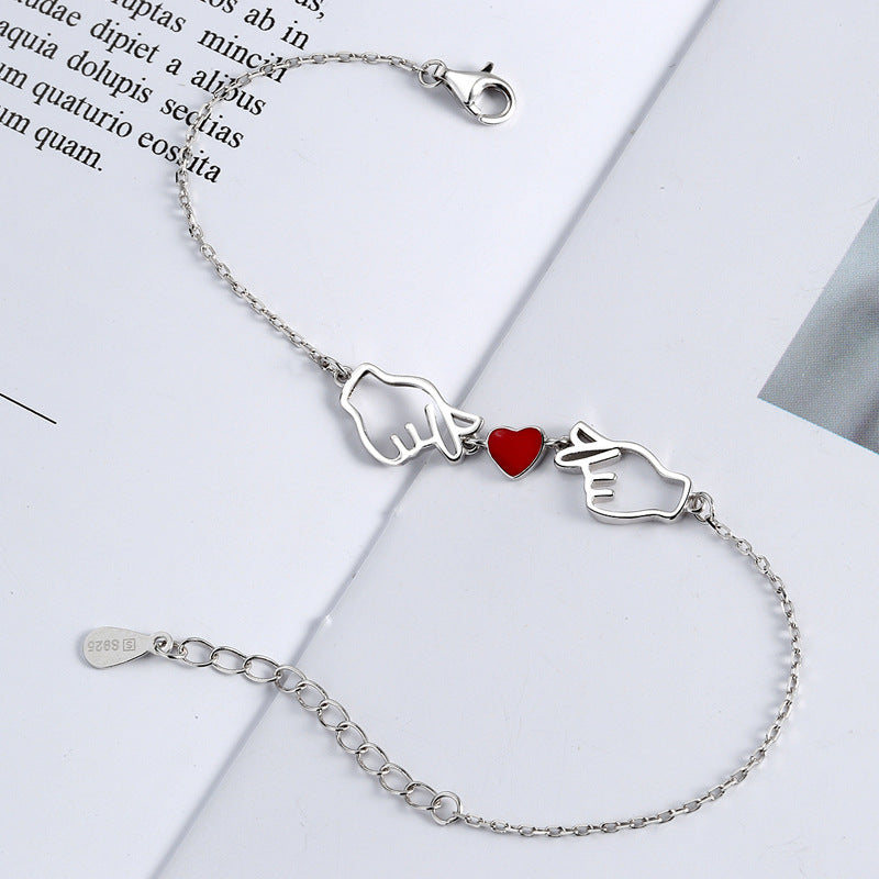 925 Sterling Silver Fashion Heart Bracelet