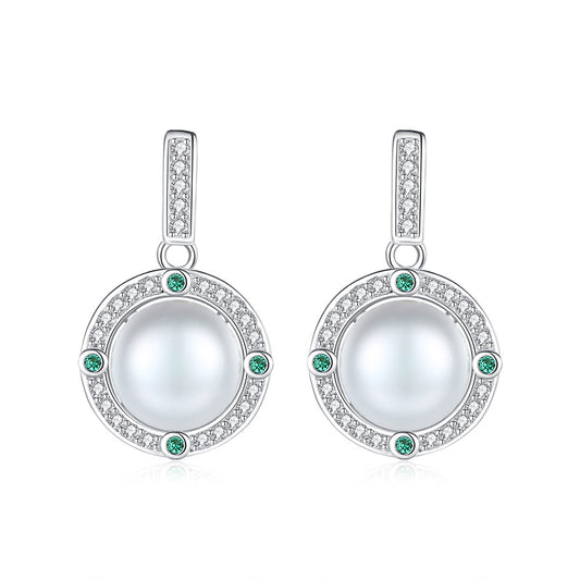 925 Sterling Silver Natural Pearl Drop Earrings Fashion Jewelry Gift for Women Girls