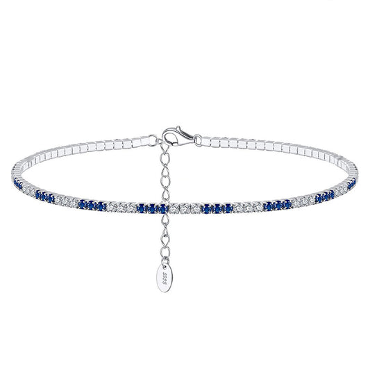 925 Sterling Silver Tennis Anklet
