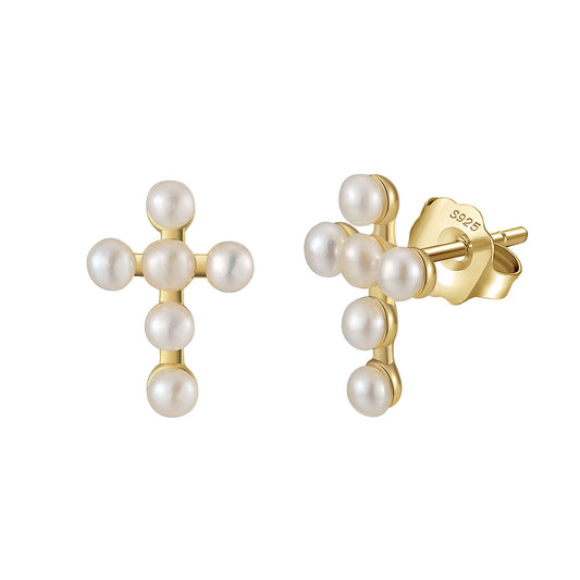 Pendientes de perlas naturales de plata de ley 925, joyería de moda, regalo para mujeres y niñas.